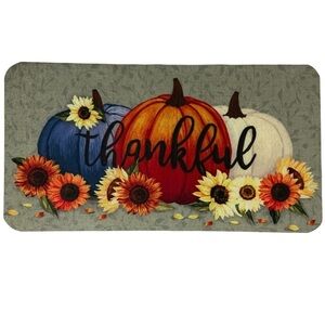 Sunflower Pumpkin Accent Rug Welcome Mat Thankful Rectangle Multicolor 17 x 30